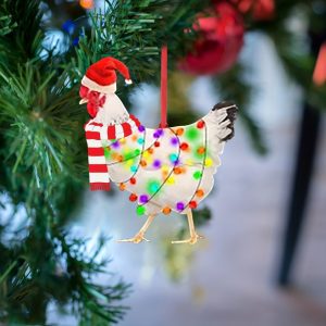 5-piece set - Festival Rooster Christmas Decoration - Handmade with diverse designs - Add pastoral charm to your indoor tree decoration