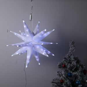 1pc 23in Moravian Star Light Summer Holiday Decor 90 LED Christmas Star Remote Control Color Change PVC Paper Lantern Lamp With 3D Bright Holiday Decoration