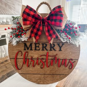 Welcome to Christmas Cheer: Festive Door Sign for Front Porch, Indoor & Outdoor Decor