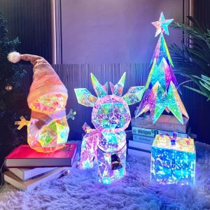 1 Piece, Christmas Colorful Elk, Christmas Tree, Christmas Snowman, LED Light Strip Flashing Holiday Decorations, USB Battery Box Can Be Powered,