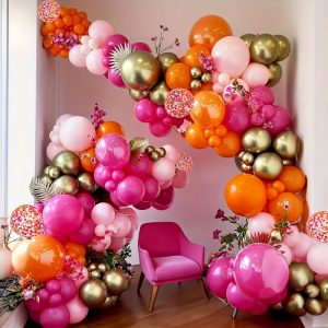 128-Piece Balloon Garland Arch Kit, Latex Balloons for Weddings, Birthdays, Anniversaries, Graduations, Holiday & Themed Party Decorations, DIY Event and Indoor Celebrations, Aged 14+