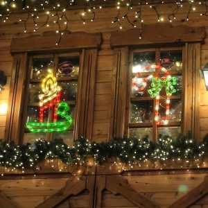 Christmas Window Silhouette Lights Decorations Pack Of 2 Lighted Candle And Candy Cane Christmas Window Lights For Christmas, Party, Home, Patio Lawn, Garden