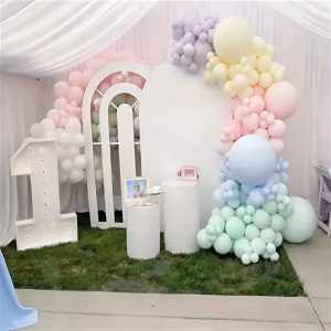 155pc 155-Piece Pastel Balloon Arch Kit: Multicolor Emulsion Balloons for Parties, Weddings, Graduations, & Seasonal Decor (Mother's Day, Spring, Summer & Fall) - Age 14+ - No Electricity Needed